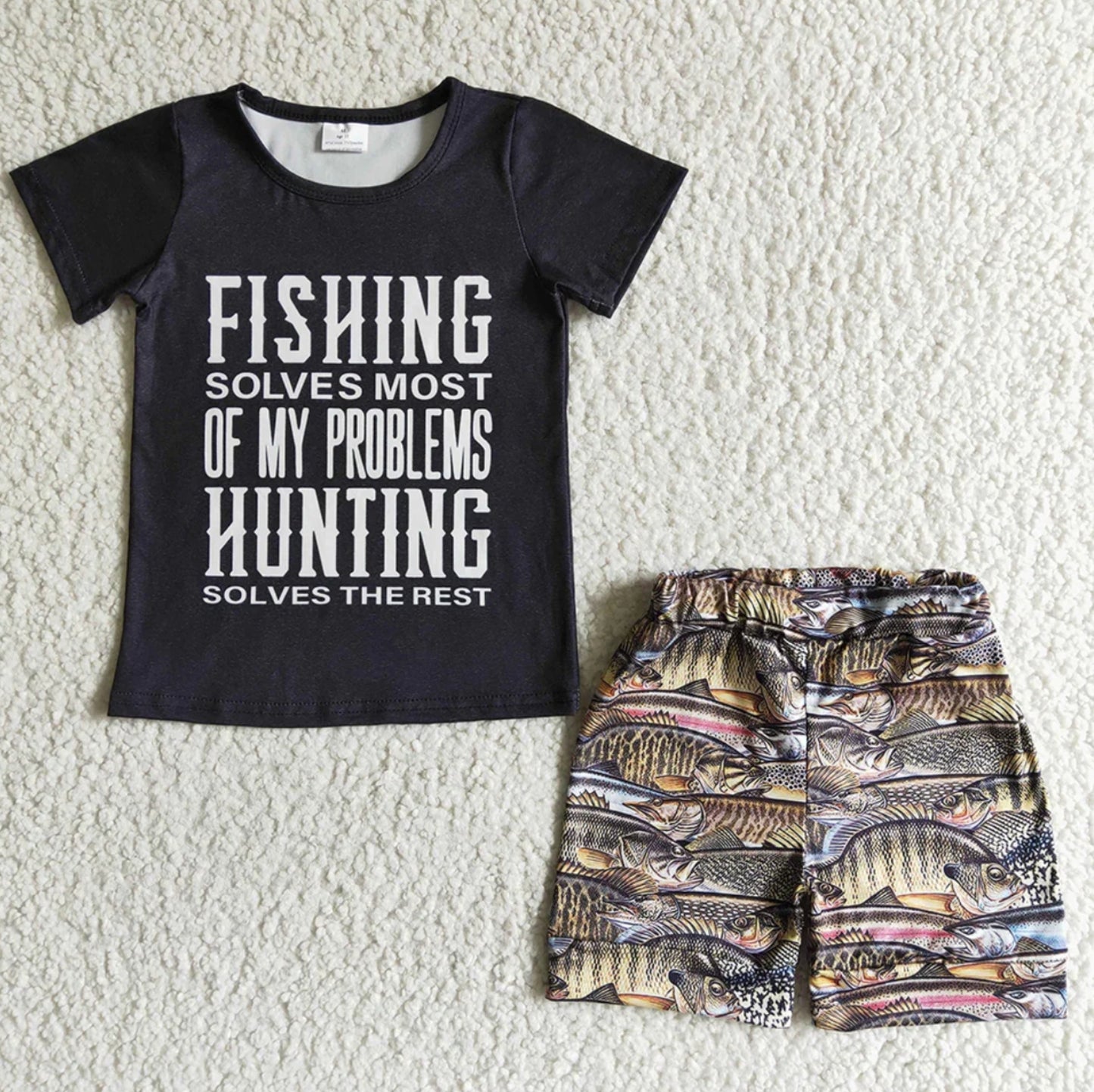 Fishing Solves Most of my Problems Two Piece Shorts Set