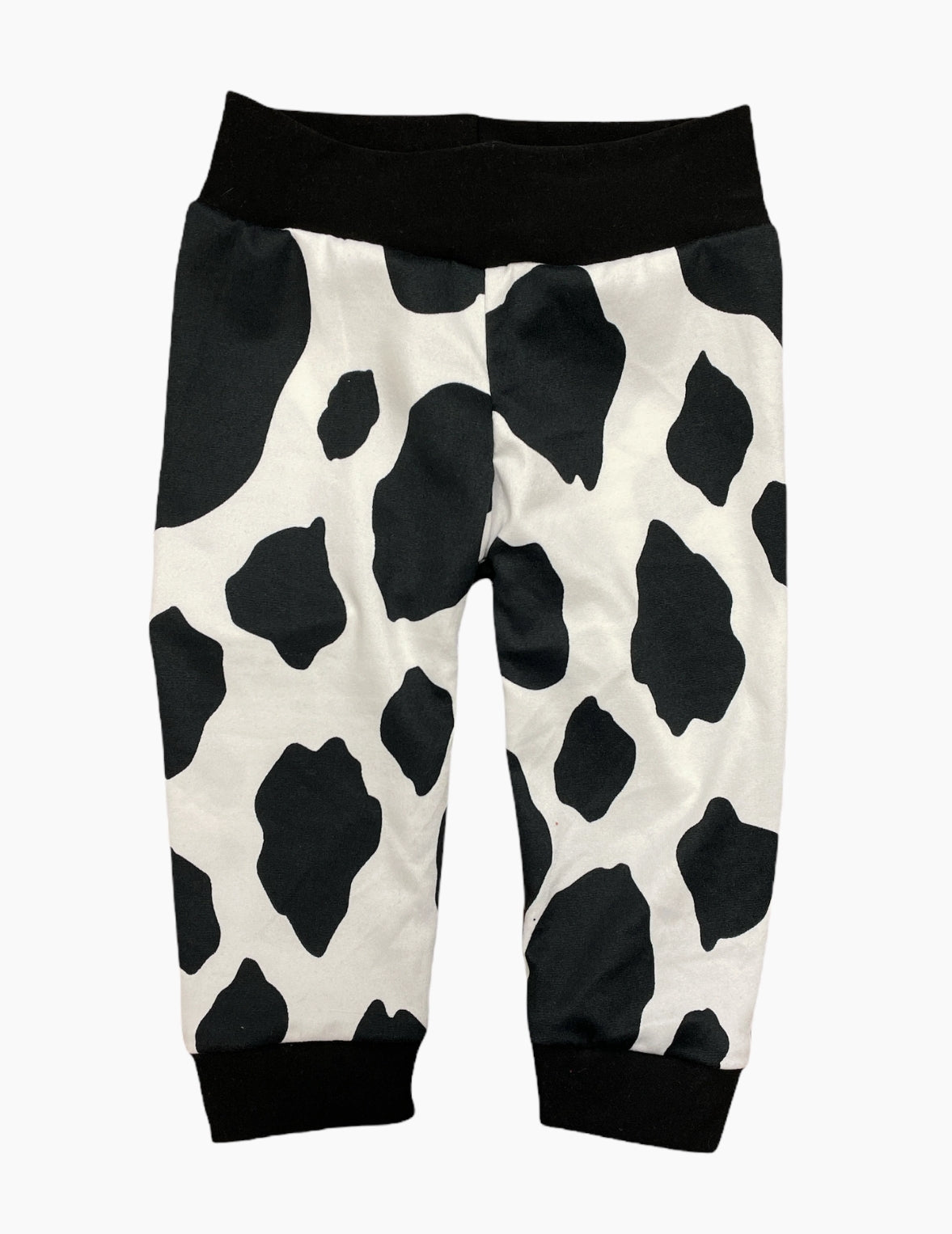 Black Cow Print Joggers