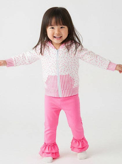 Zipper Hoodie: Pink & White