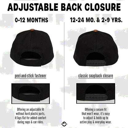 Flat Brim Trucker Hat - Dude - Black/Faux Leather: Infant (0-12 Months)