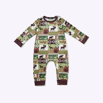 Moose Patch Boy Romper