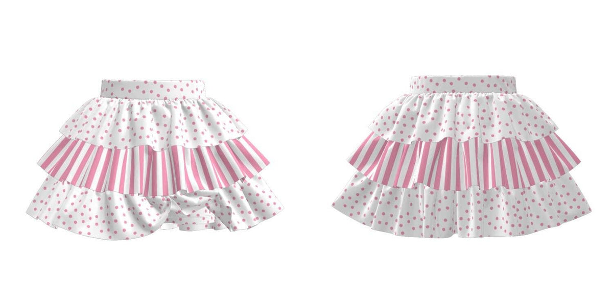 Skort: Pink & White Dots and Stripes