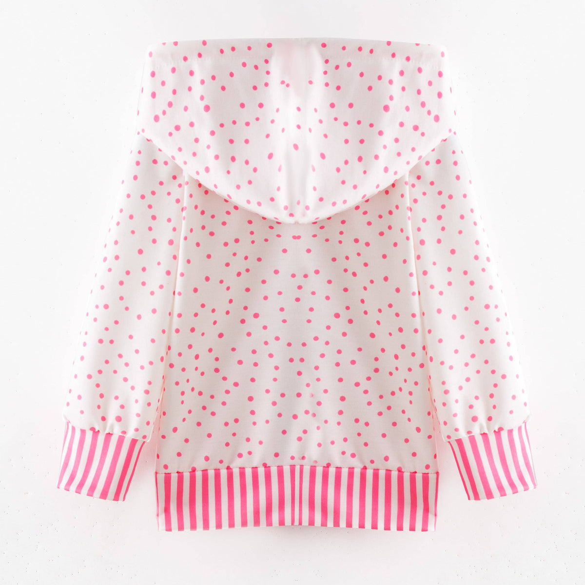 Zipper Hoodie: Pink & White